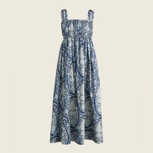 J. Crew Gathered cotton-poplin dress in oversized paisley